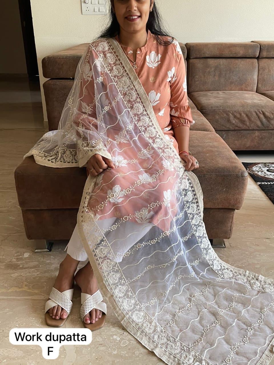 Mamaji Net Fancy Work Stole Dupatta Wholesale Price In Surat